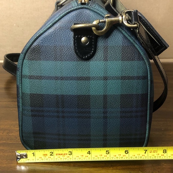 W RALPH LAUREN Black Watch Plaid Speedy Boston Overnight Travel Bag 30cm - Picture 14 of 17
